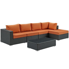 Sojourn 5 Piece Outdoor Patio Sunbrella® Sectional Set