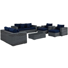 Summon 9 Piece Outdoor Patio Sunbrella® Sectional Set