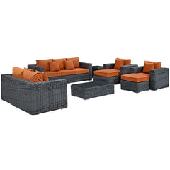 Summon 9 Piece Outdoor Patio Sunbrella® Sectional Set
