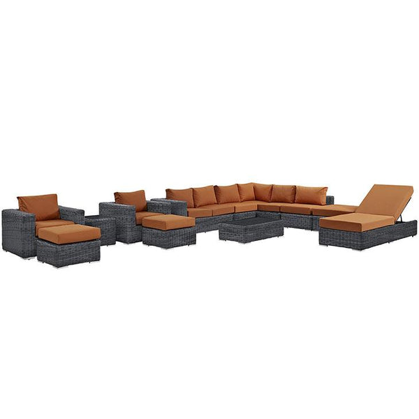 Summon 12 Piece Outdoor Patio Sunbrella® Sectional Set