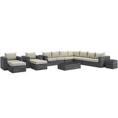 Summon 11 Piece Outdoor Patio Sunbrella® Sectional Set