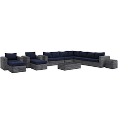 Summon 11 Piece Outdoor Patio Sunbrella® Sectional Set