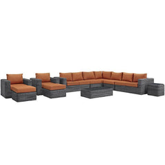 Summon 11 Piece Outdoor Patio Sunbrella® Sectional Set