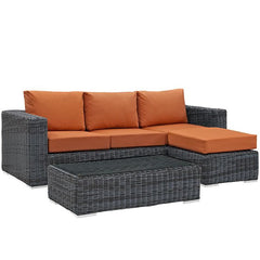 Summon 3 Piece Outdoor Patio Sunbrella® Sectional Set