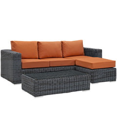 Summon 3 Piece Outdoor Patio Sunbrella® Sectional Set