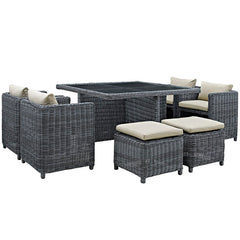 Summon 9 Piece Outdoor Patio Sunbrella® Dining Set