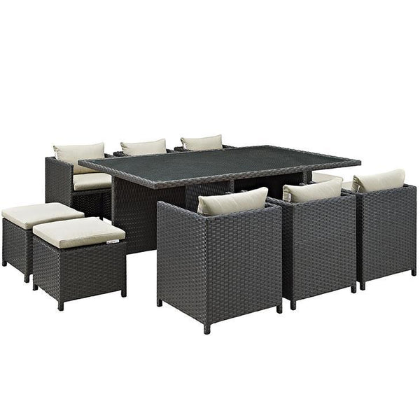 Sojourn 11 Piece Outdoor Patio Sunbrella® Dining Set