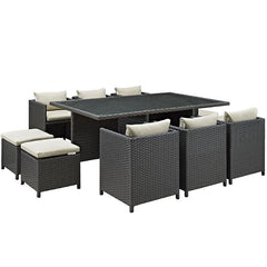 Sojourn 11 Piece Outdoor Patio Sunbrella® Dining Set