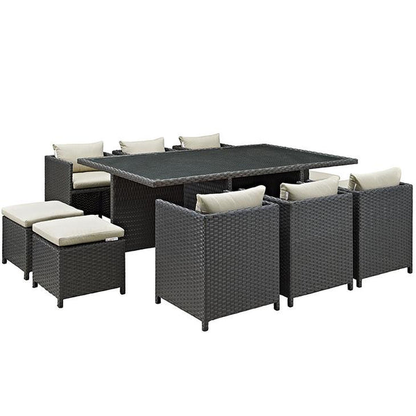 Sojourn 11 Piece Outdoor Patio Sunbrella® Dining Set