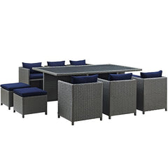 Sojourn 11 Piece Outdoor Patio Sunbrella® Dining Set