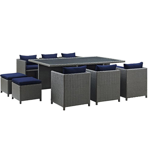 Sojourn 11 Piece Outdoor Patio Sunbrella® Dining Set