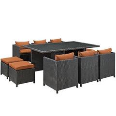 Sojourn 11 Piece Outdoor Patio Sunbrella® Dining Set