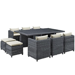 Summon 11 Piece Outdoor Patio Sunbrella® Dining Set