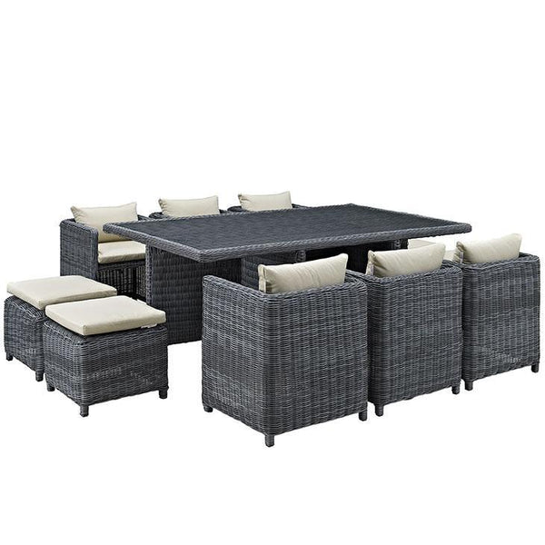 Summon 11 Piece Outdoor Patio Sunbrella® Dining Set