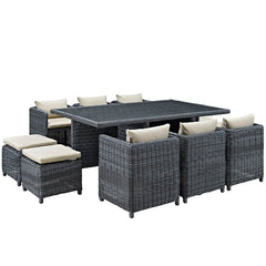 Summon 11 Piece Outdoor Patio Sunbrella® Dining Set