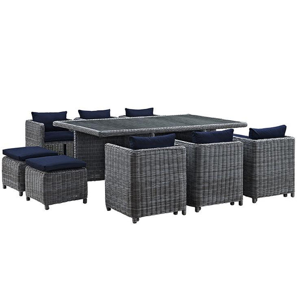 Summon 11 Piece Outdoor Patio Sunbrella® Dining Set