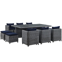 Summon 11 Piece Outdoor Patio Sunbrella® Dining Set