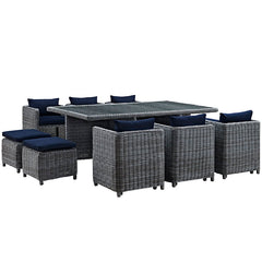Summon 11 Piece Outdoor Patio Sunbrella® Dining Set