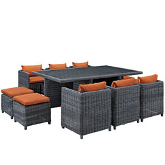 Summon 11 Piece Outdoor Patio Sunbrella® Dining Set