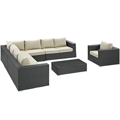 Sojourn 7 Piece Outdoor Patio Sunbrella® Sectional Set
