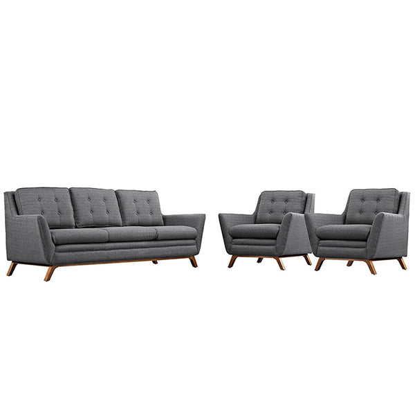 Beguile 3 Piece Upholstered Fabric Living Room Set