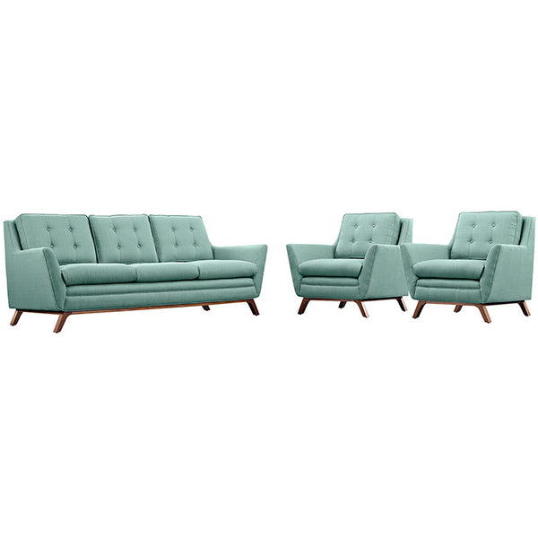 Beguile 3 Piece Upholstered Fabric Living Room Set