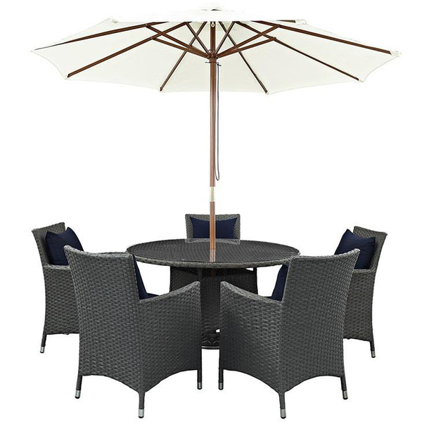 Sojourn 7 Piece Outdoor Patio Sunbrella® Dining Set