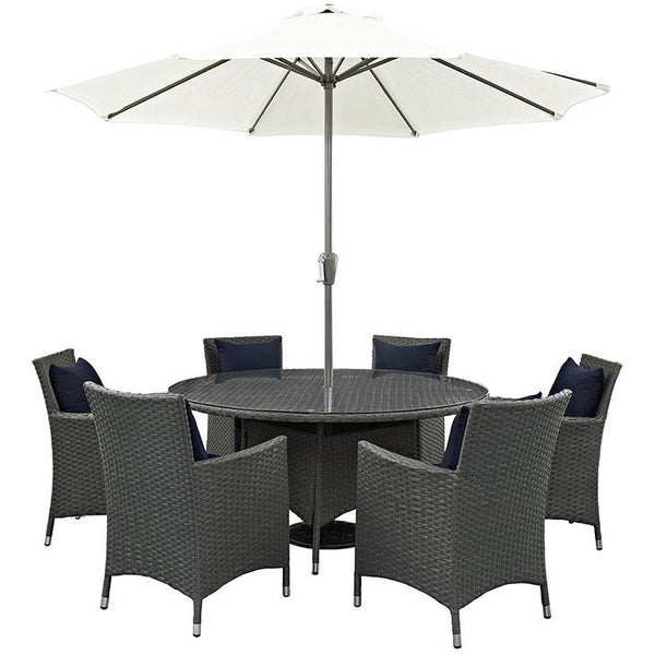Sojourn 8 Piece Outdoor Patio Sunbrella® Dining Set