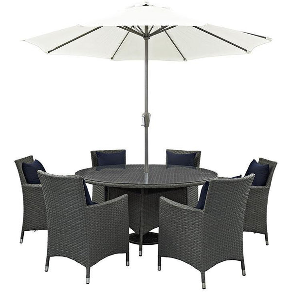 Sojourn 8 Piece Outdoor Patio Sunbrella® Dining Set