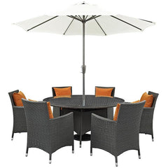 Sojourn 8 Piece Outdoor Patio Sunbrella® Dining Set