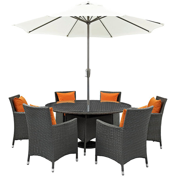 Sojourn 8 Piece Outdoor Patio Sunbrella® Dining Set