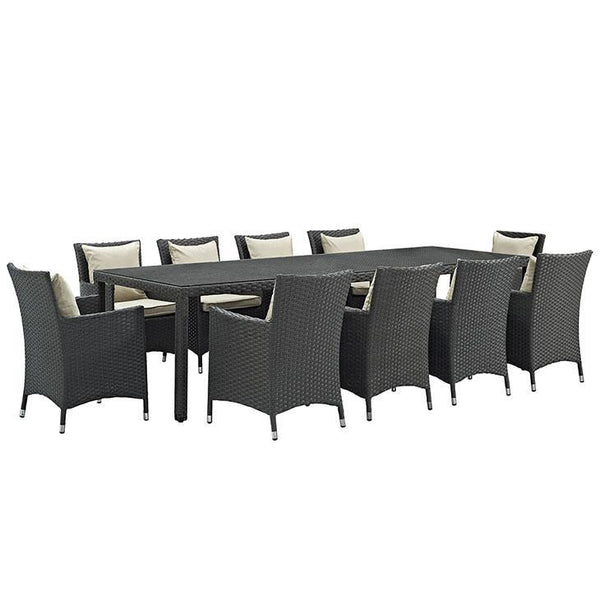 Sojourn 11 Piece Outdoor Patio Sunbrella® Dining Set