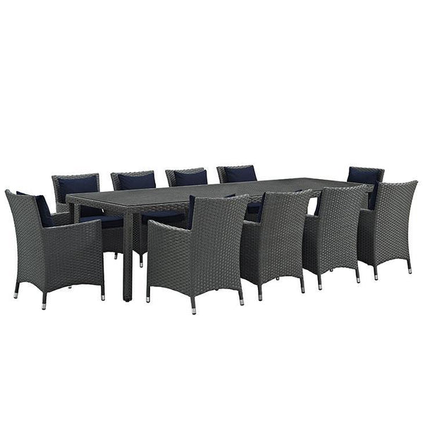 Sojourn 11 Piece Outdoor Patio Sunbrella® Dining Set