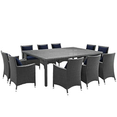 Sojourn 11 Piece Outdoor Patio Sunbrella® Dining Set