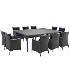 Sojourn 11 Piece Outdoor Patio Sunbrella® Dining Set
