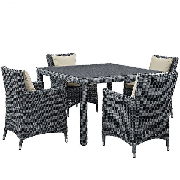 Summon 5 Piece Outdoor Patio Sunbrella® Dining Set