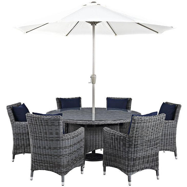 Summon 8 Piece Outdoor Patio Sunbrella® Dining Set