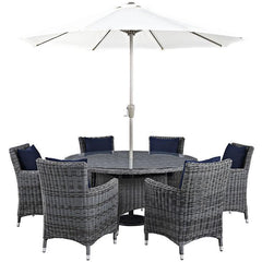 Summon 8 Piece Outdoor Patio Sunbrella® Dining Set