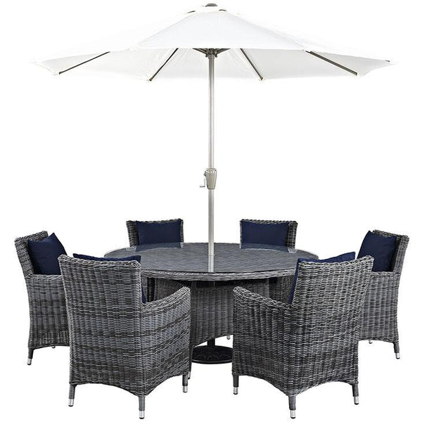 Summon 8 Piece Outdoor Patio Sunbrella® Dining Set