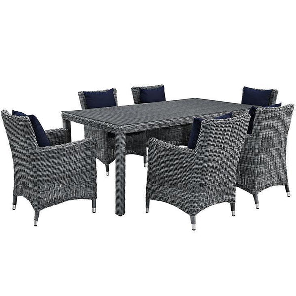 Summon 7 Piece Outdoor Patio Sunbrella® Dining Set