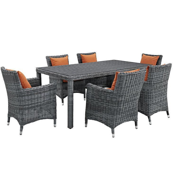 Summon 7 Piece Outdoor Patio Sunbrella® Dining Set