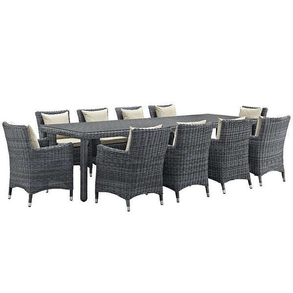 Summon 11 Piece Outdoor Patio Sunbrella® Dining Set