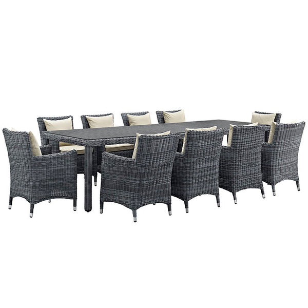 Summon 11 Piece Outdoor Patio Sunbrella® Dining Set