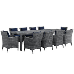 Summon 11 Piece Outdoor Patio Sunbrella® Dining Set