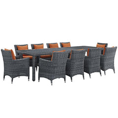 Summon 11 Piece Outdoor Patio Sunbrella® Dining Set