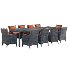Summon 11 Piece Outdoor Patio Sunbrella® Dining Set