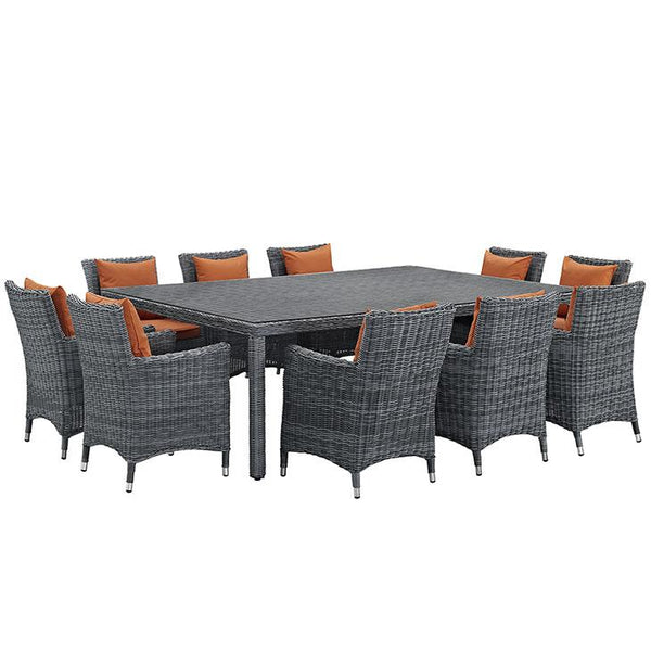 Summon 11 Piece Outdoor Patio Sunbrella® Dining Set