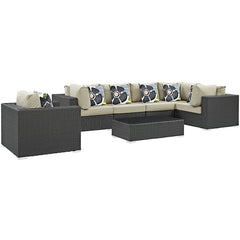 Sojourn 7 Piece Outdoor Patio Sunbrella® Sectional Set