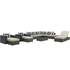 Sojourn 12 Piece Outdoor Patio Sunbrella® Sectional Set