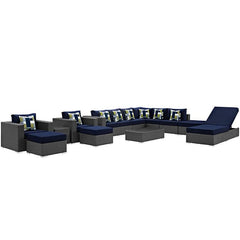 Sojourn 12 Piece Outdoor Patio Sunbrella® Sectional Set